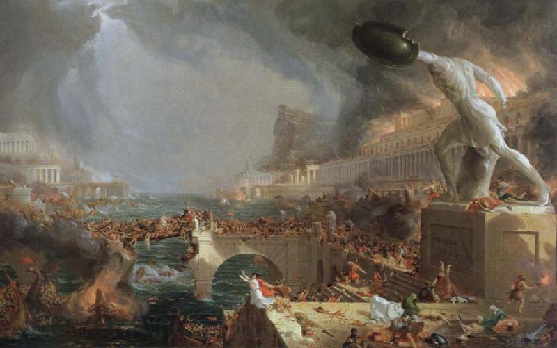 Thomas Cole the course of empire destruction Norge oil painting art